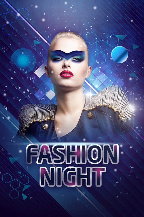 Photoshop设计打造绚丽的蓝色潮装人物海报