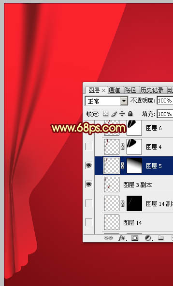 Photoshop设计制作喜庆华丽的红色金边帷幕