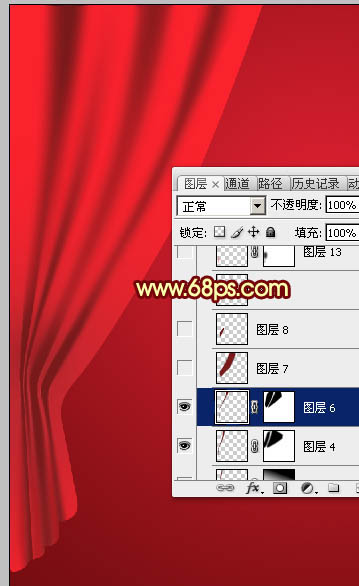 Photoshop设计制作喜庆华丽的红色金边帷幕