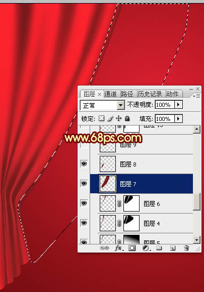 Photoshop设计制作喜庆华丽的红色金边帷幕