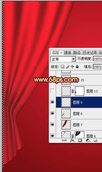 Photoshop设计制作喜庆华丽的红色金边帷幕