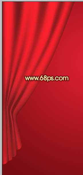 Photoshop设计制作喜庆华丽的红色金边帷幕