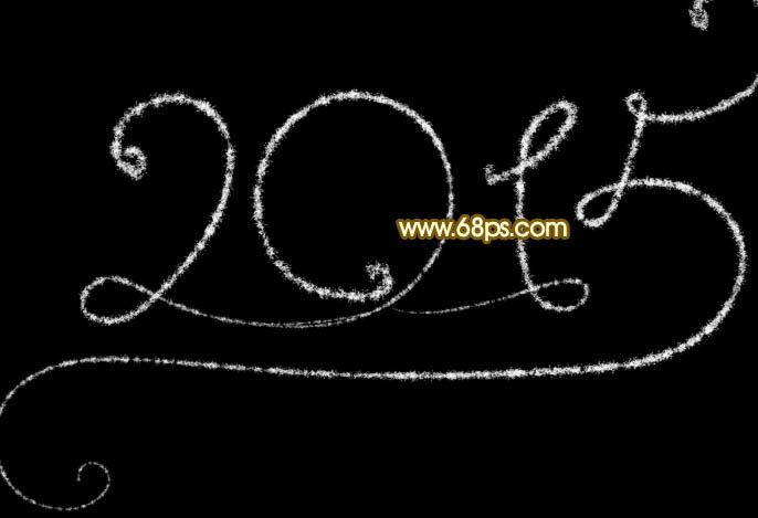 Photoshop设计制作喜庆的2015新年火花字