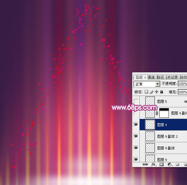 Photoshop设计制作梦幻的彩色光斑圣诞树