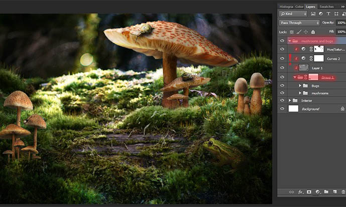 PS合成经典梦幻森林中的魔法小公主