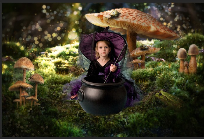 PS合成经典梦幻森林中的魔法小公主