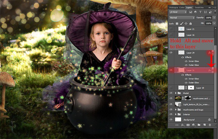 PS合成经典梦幻森林中的魔法小公主