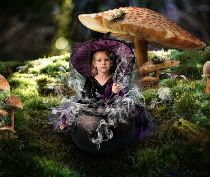 PS合成经典梦幻森林中的魔法小公主