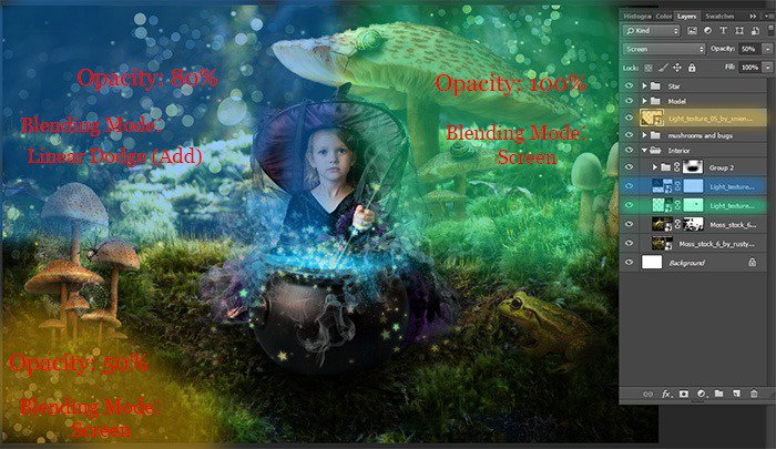 PS合成经典梦幻森林中的魔法小公主