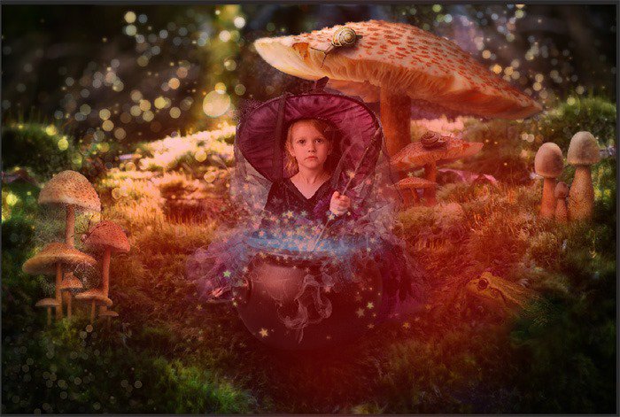 PS合成经典梦幻森林中的魔法小公主