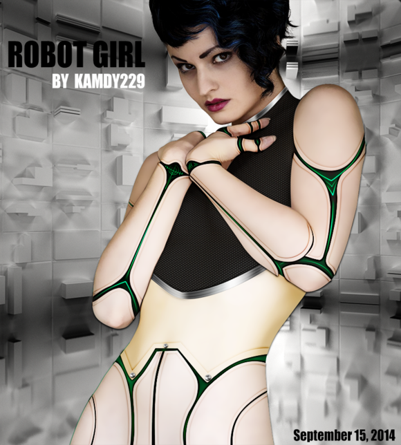 Photoshop设计制作美女机器人