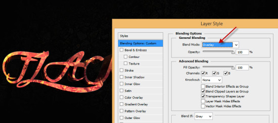 教你使用ps绘制激燃的3D烈火字体