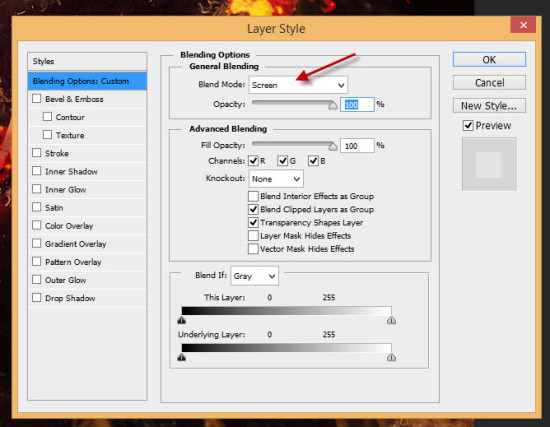 教你使用ps绘制激燃的3D烈火字体