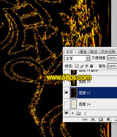 Photoshop设计制作浪漫梦幻的情人节金黄色发光字