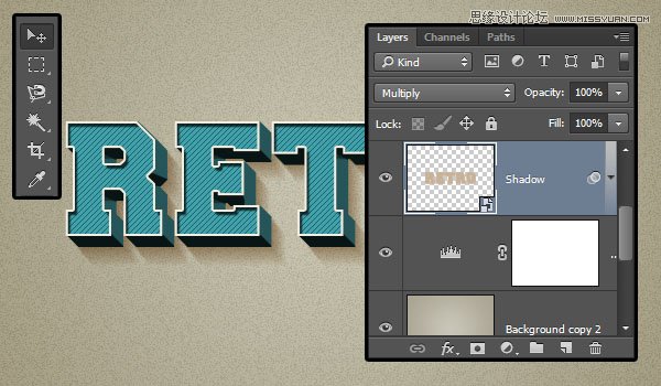 Photoshop设计制作复古风格的3D艺术字教程