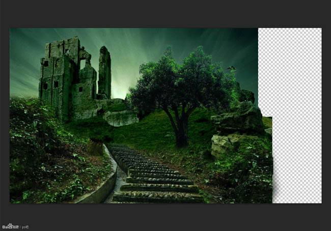 PS合成森林中的阴森古堡