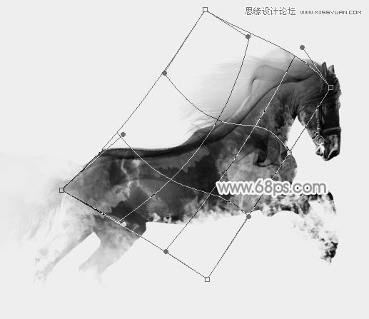 Photoshop将骏马图制作中国风特效水墨效果