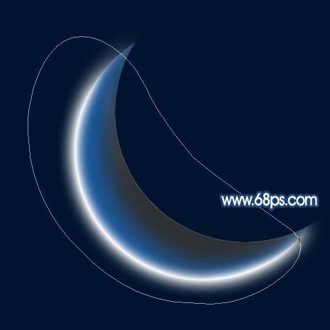 Photoshop设计制作一轮梦幻的逆光蓝色弯月