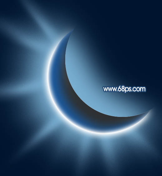 Photoshop设计制作一轮梦幻的逆光蓝色弯月
