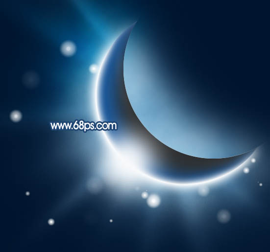 Photoshop设计制作一轮梦幻的逆光蓝色弯月