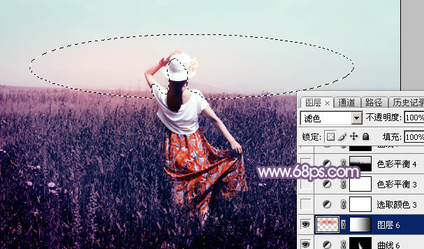 Photoshop为旷野中的人物调制出流行的暗蓝色