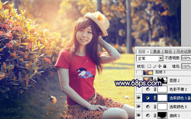 Photoshop调出秋季阳光色外景人物图片
