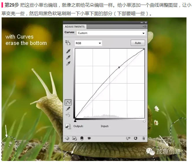 PS合成童话中坐在蜗牛上的小花仙子