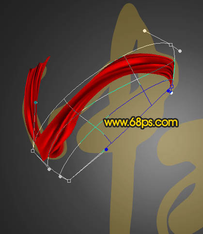 Photoshop教你制作喜庆大红色中秋飘带字