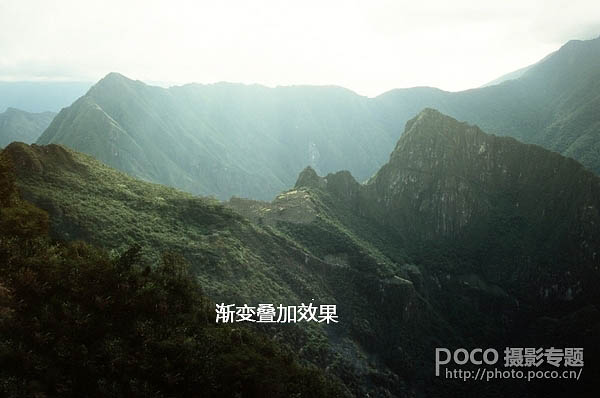 PS合成霞光中的山峰场景