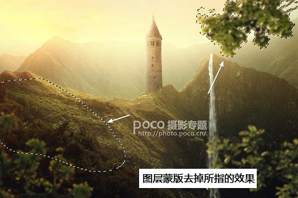 PS合成霞光中的山峰场景