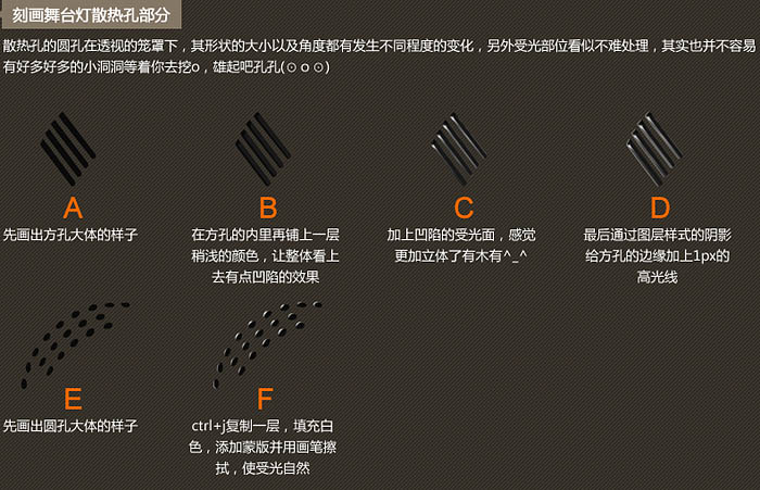 Photoshop教你鼠绘出逼真的高质感金属舞台灯图标