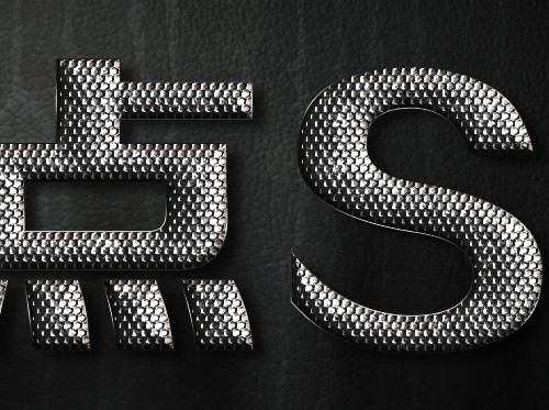 Photoshop设计制作超酷的银色鳞片金属字