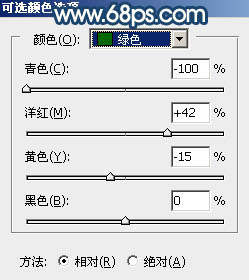 Photoshop调制出偏暗的晨曦阳光草坪边人物图片