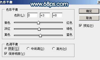 Photoshop调制出偏暗的晨曦阳光草坪边人物图片