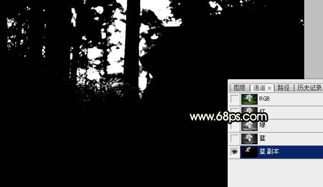 Photoshop调制出较暗的晨曦阳光色树林人物图片