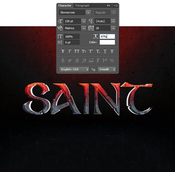 Photoshop利用图层样式快速制作炽热的纹理字