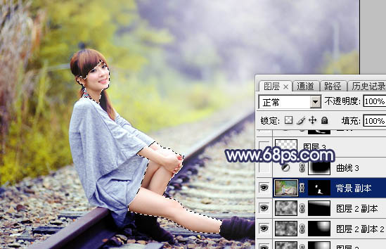 Photoshop为外景人物打造出有层次的蓝黄色效果教程