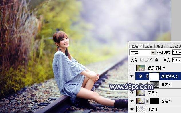 Photoshop为外景人物打造出有层次的蓝黄色效果教程