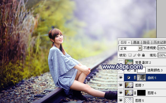 Photoshop为外景人物打造出有层次的蓝黄色效果教程