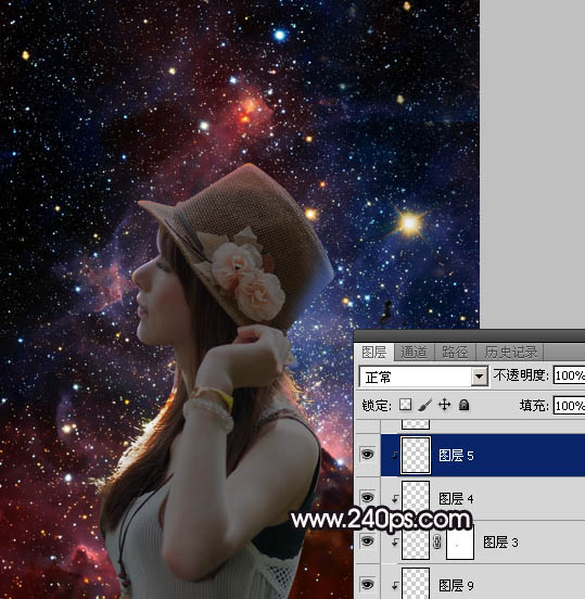 Photoshop打造漂亮的星空人物剪影效果实例教程