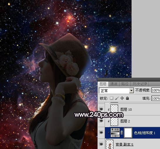 Photoshop打造漂亮的星空人物剪影效果实例教程