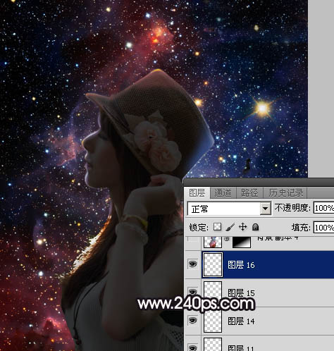 Photoshop打造漂亮的星空人物剪影效果实例教程