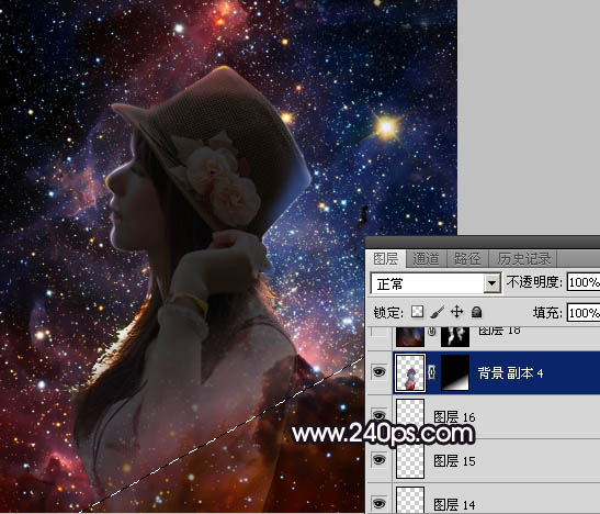 Photoshop打造漂亮的星空人物剪影效果实例教程