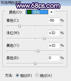 Photoshop调制出灿烂的蓝黄色霞光绿树中的人物图片