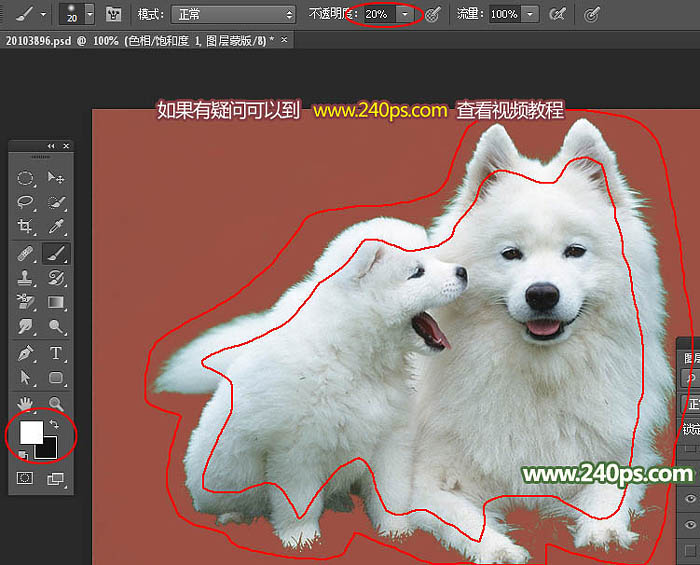 主页 平面设计 photoshop教程 ps抠图教程32,选择画笔工具,把前景色