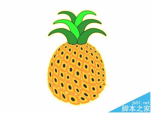 PS怎么绘制可爱的卡通菠萝?