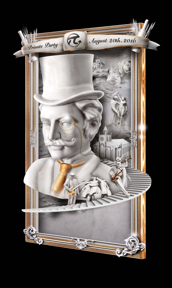 Photoshop制作非常细腻的教堂派对海报