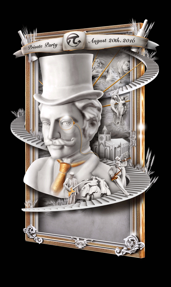 Photoshop制作非常细腻的教堂派对海报