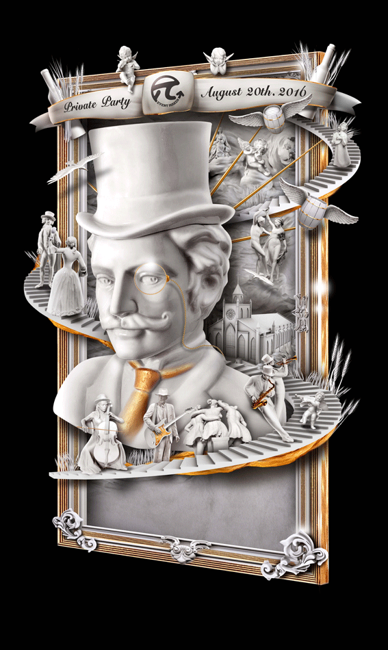 Photoshop制作非常细腻的教堂派对海报