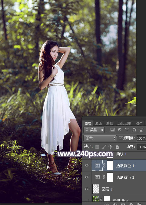 Photoshop���Ƴ�Ψ��������ɫ���ɭ������ͼƬ